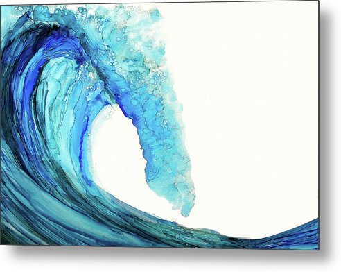 Glossy Metal print-Blue Wave