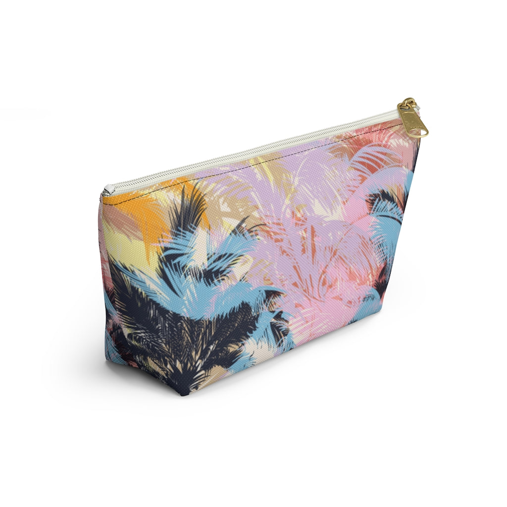 Accessory Pouch w T-bottom- Yellow Palm