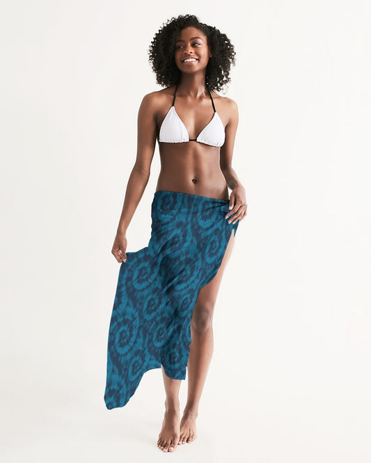 Tie-Dye Swim Cover Up-Teal Blue