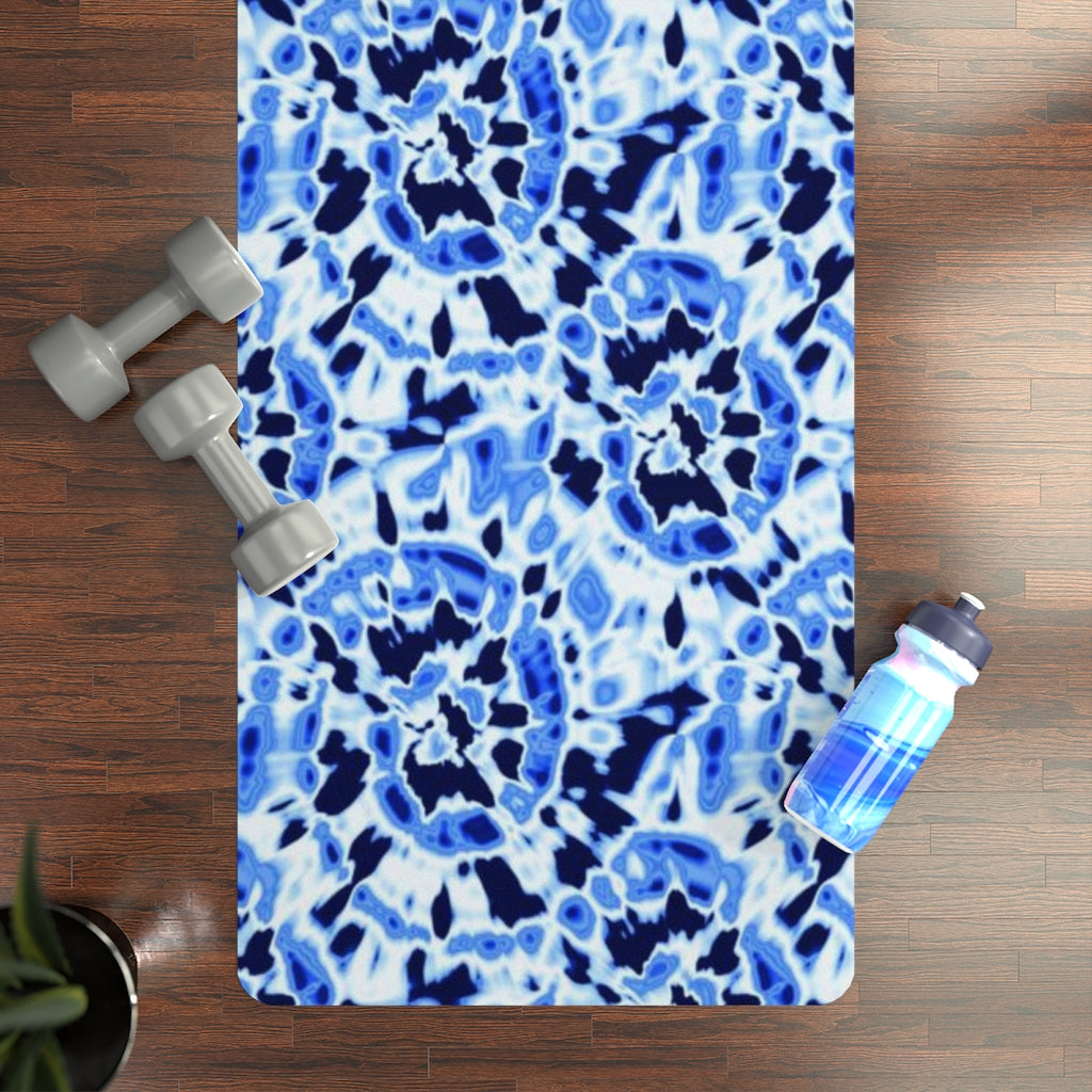 Rubber Yoga Mat-Blue Mosaic