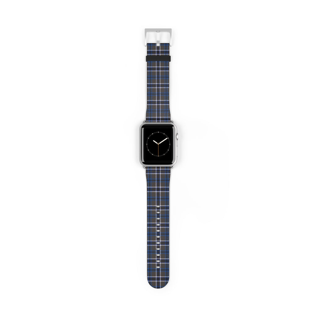 Grey Blue Tartan plaid Apple Watch Band-Accessories-TaraHuntDesigns