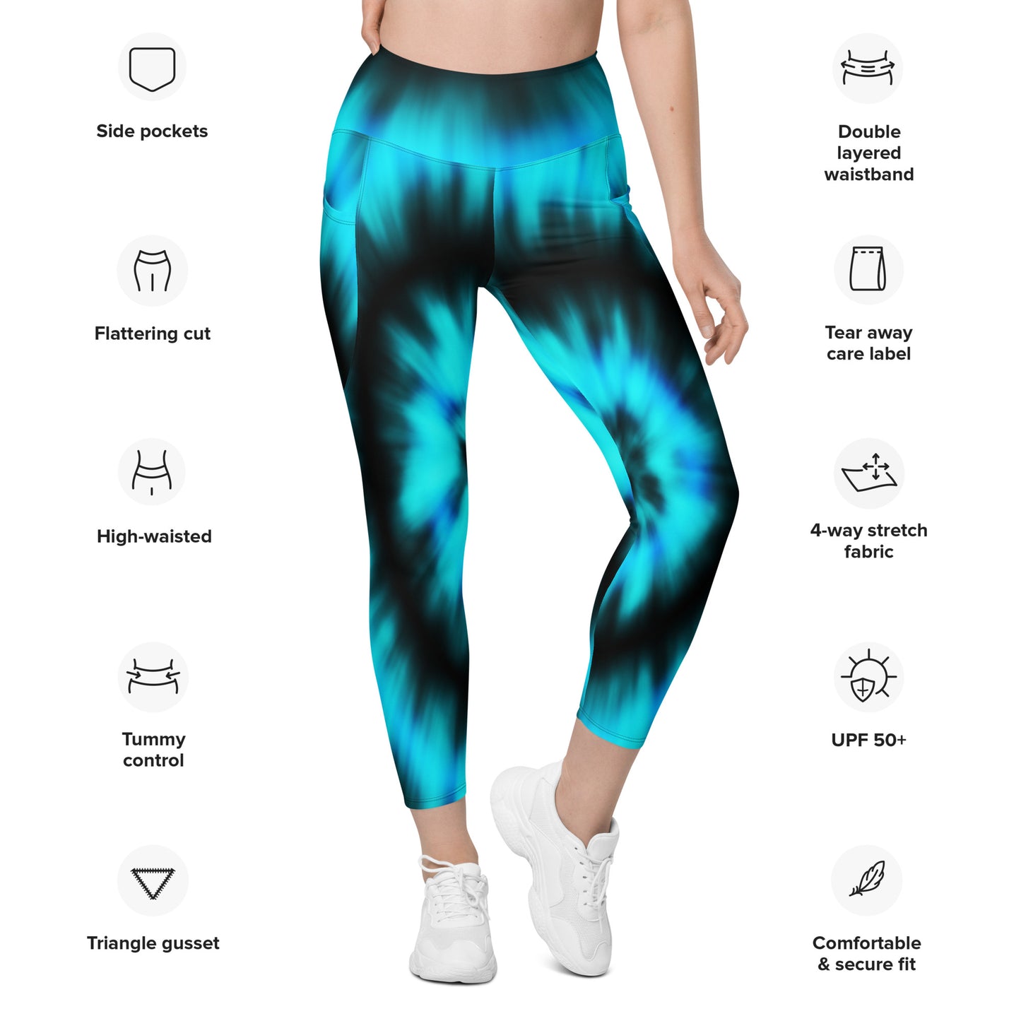 Side pocket leggings-Aurora Borealis