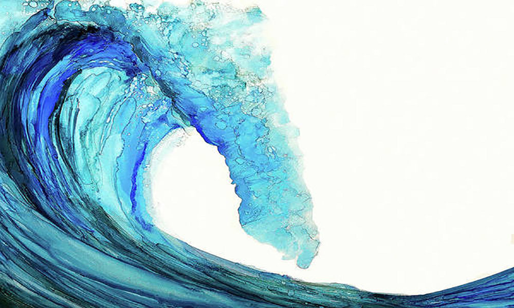 Giclee Art Print-Blue Wave