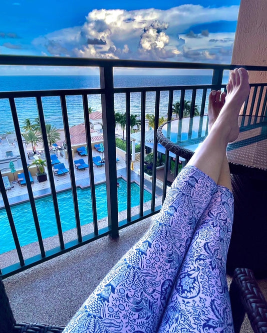 Yoga Capri Leggings-Lavender Toile