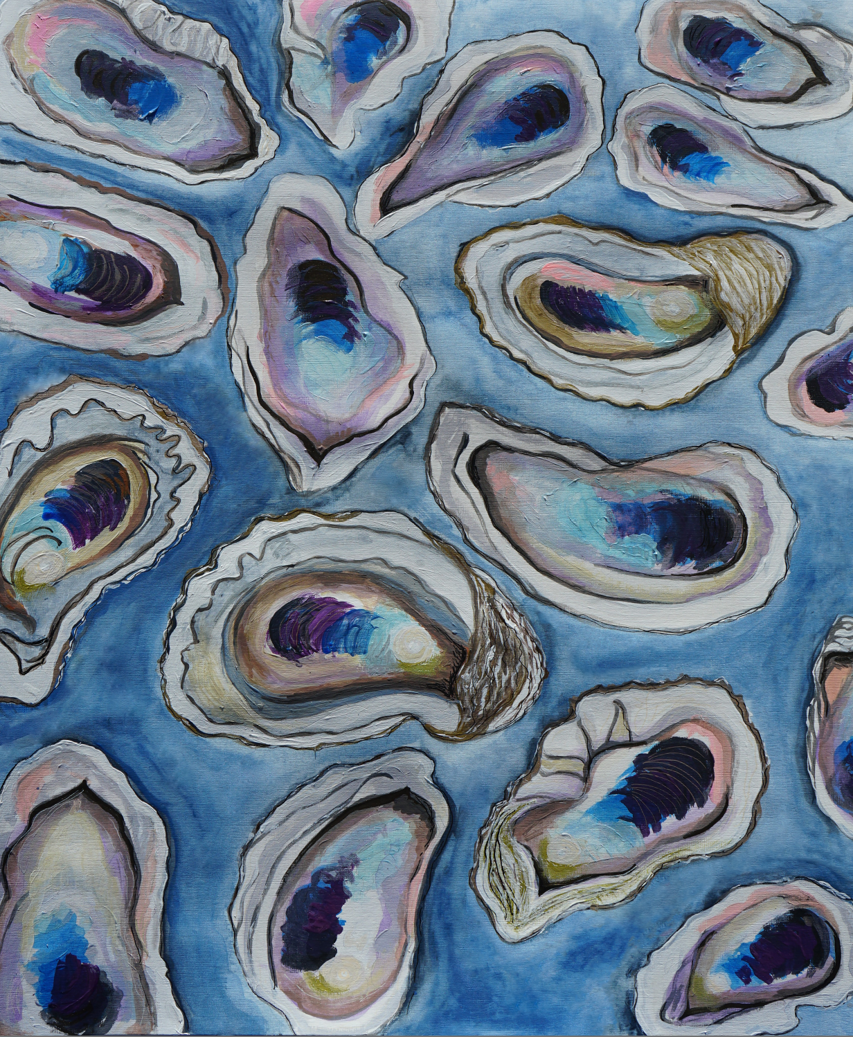 Blue Oysters-Framed Print with Mat