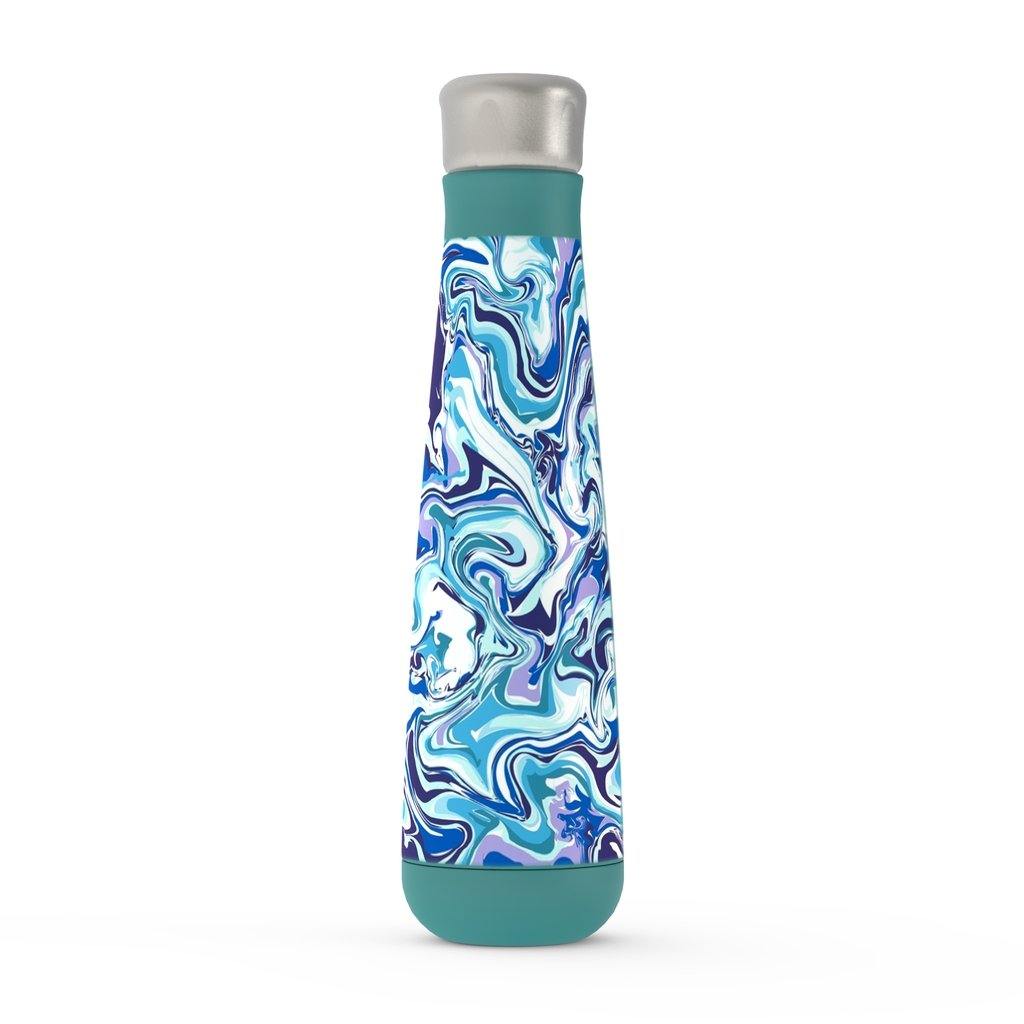 Acrylic Pour Blue Peristyle Water Bottle-TaraHuntDesigns