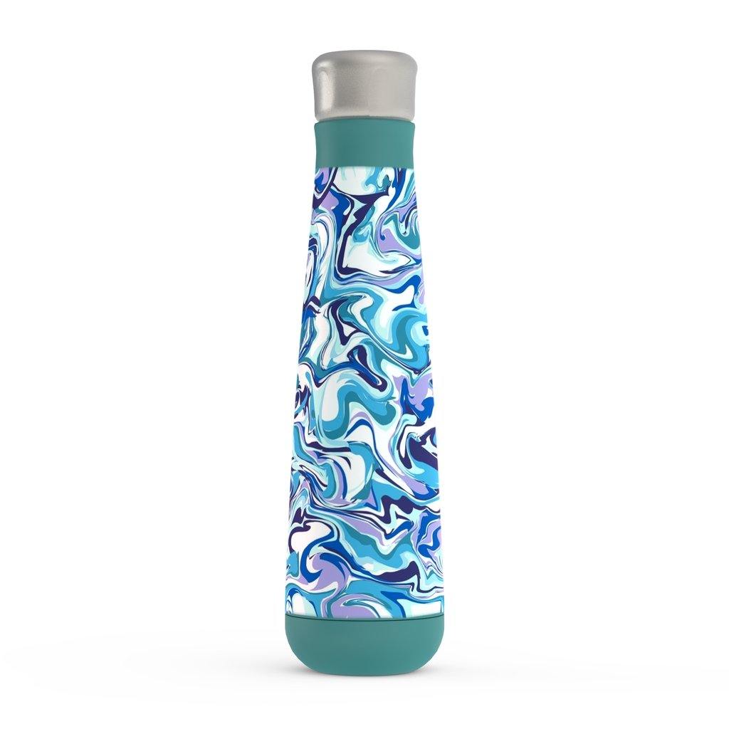 Acrylic Pour Blue Peristyle Water Bottle-TaraHuntDesigns