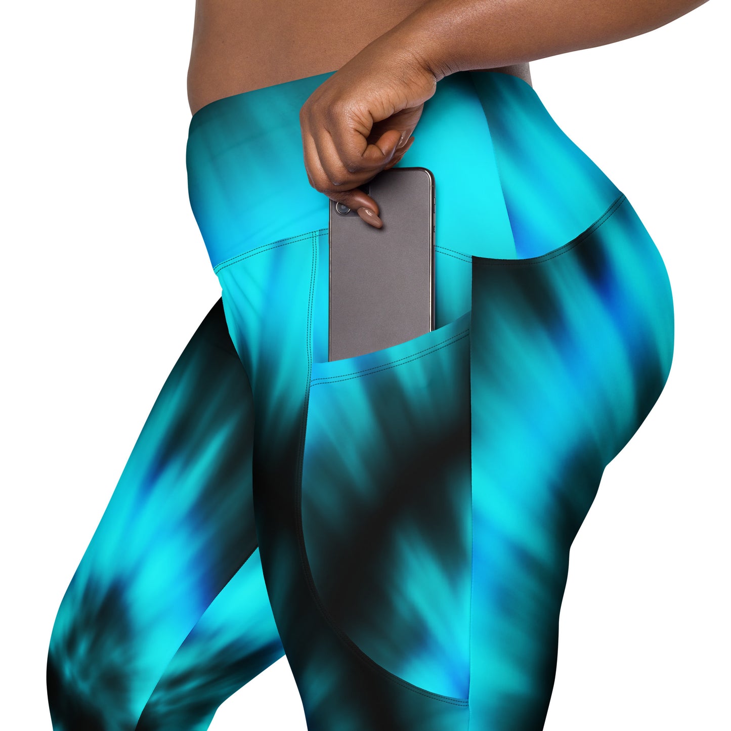 Side pocket leggings-Aurora Borealis