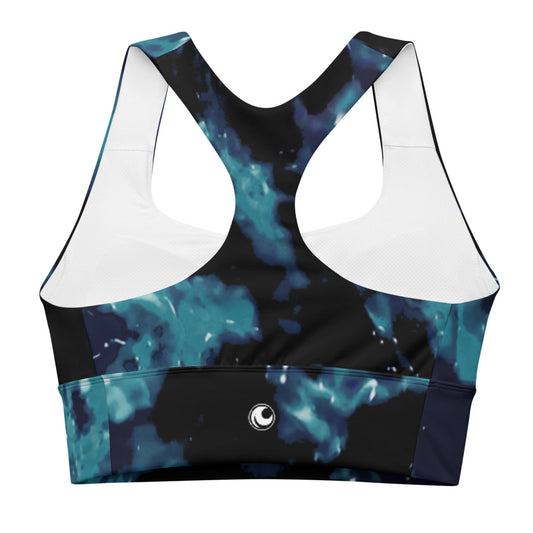 Ladies Athletic Sports bra-Tie-dye teal