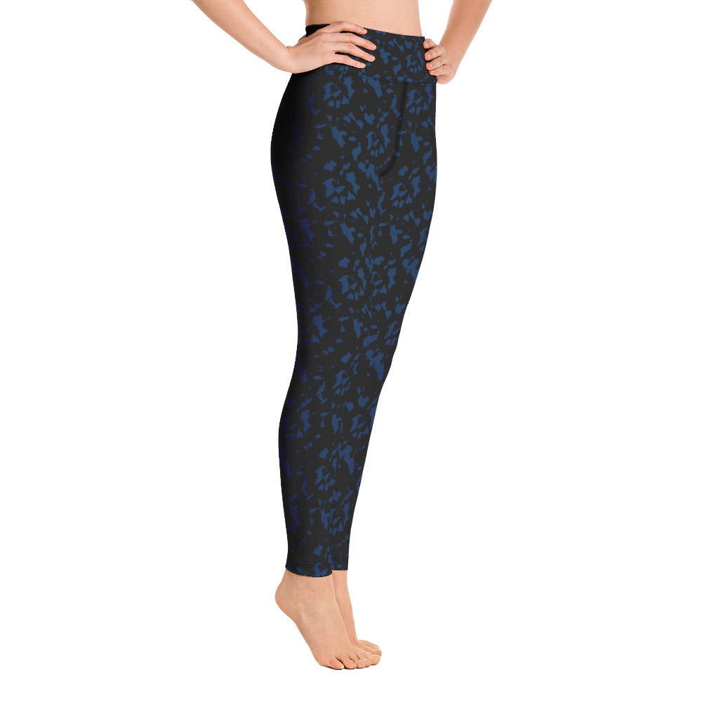 High Waist Yoga leggings-Blue Swirl