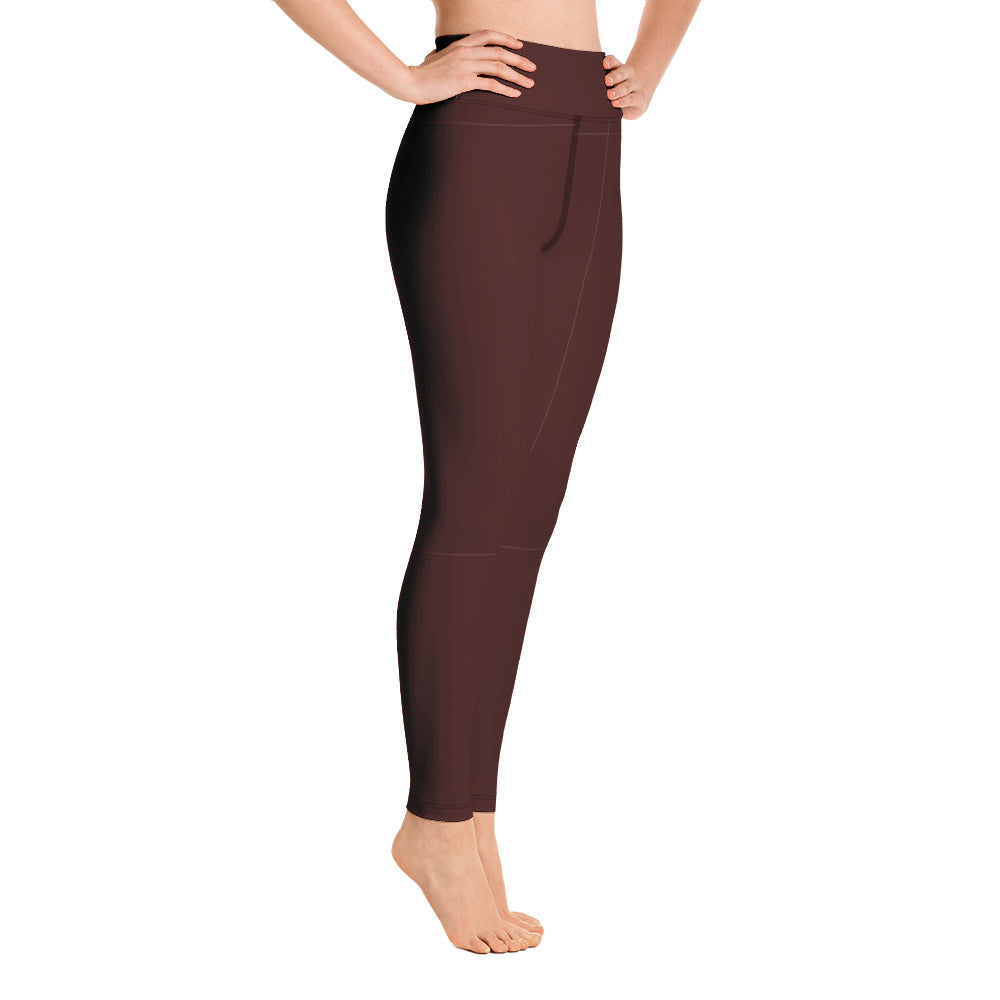 High Waist yoga leggings- Eggplant