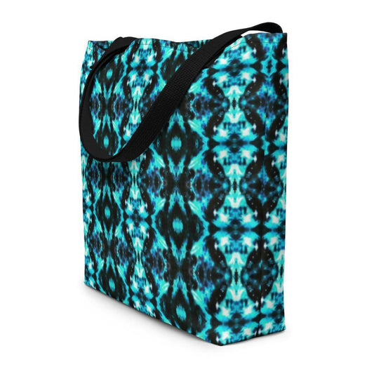 Aquamarine patterned Beach Bag-Beach Bags-TaraHuntDesigns