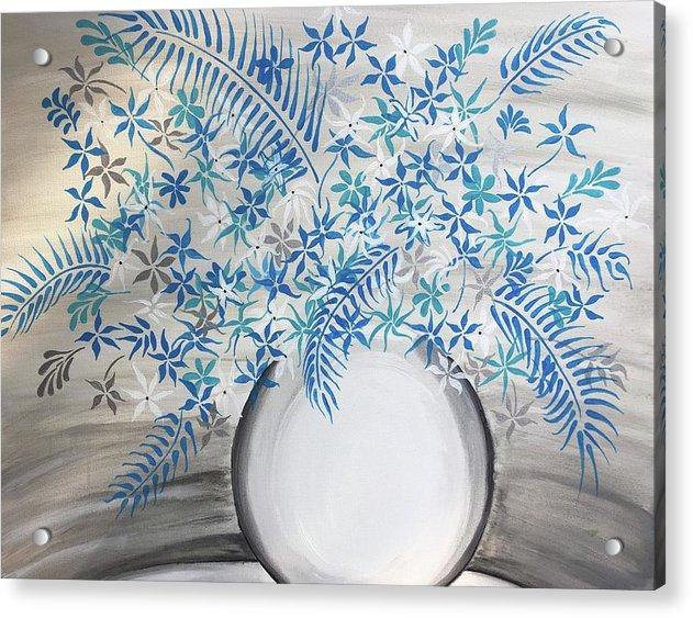 Blue Flowers - Acrylic Print-Acrylic Print-TaraHuntDesigns