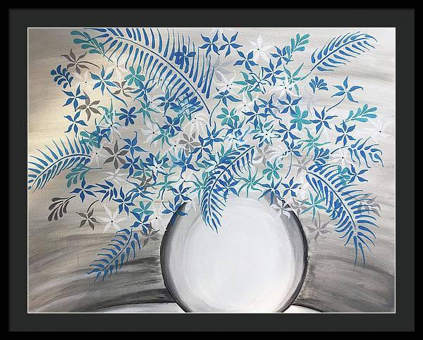 Blue Flowers - Framed Print-Framed Print-TaraHuntDesigns