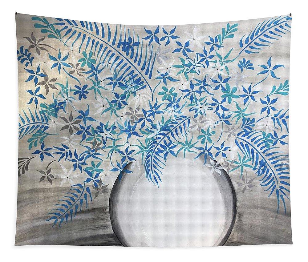 Blue Flowers - Tapestry-Tapestry-TaraHuntDesigns
