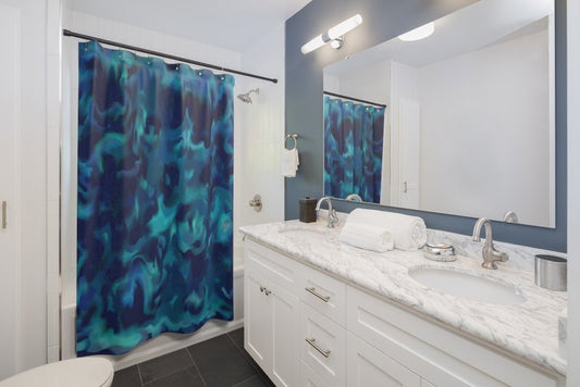 Blue Pool Shower Curtain-Home Decor-TaraHuntDesigns