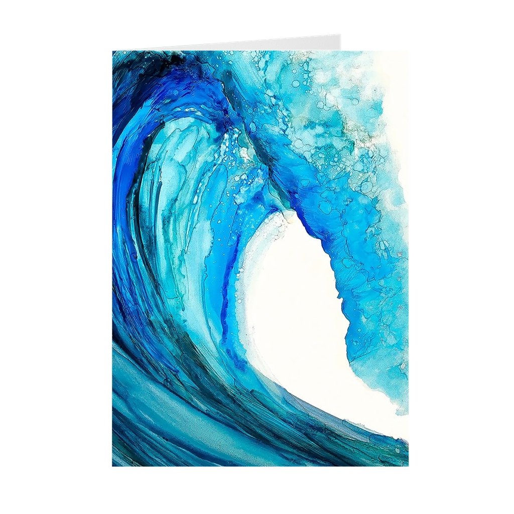 Blue Wave Greeting card-Greeting card-TaraHuntDesigns