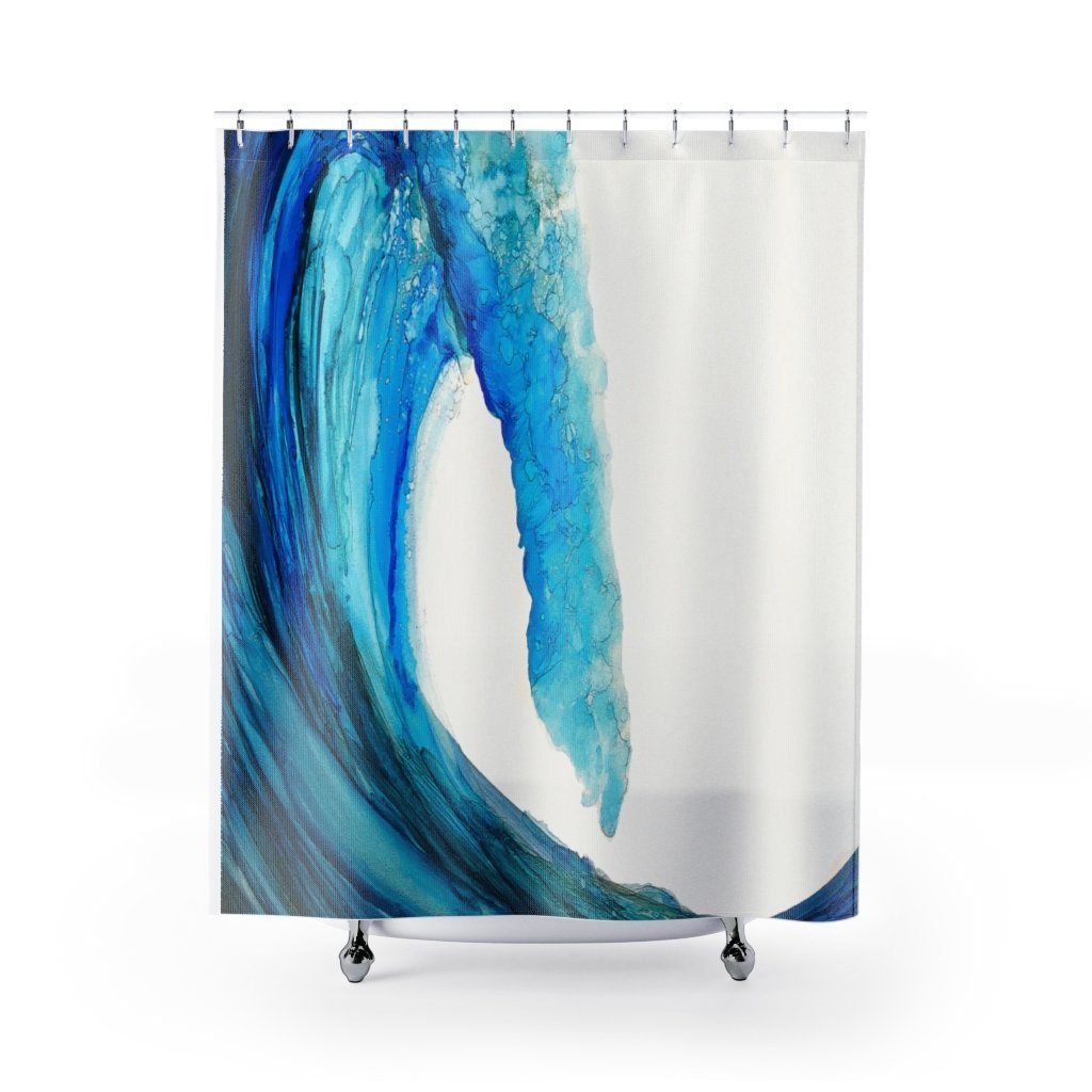 Blue Wave Shower Curtain-Home Decor-TaraHuntDesigns