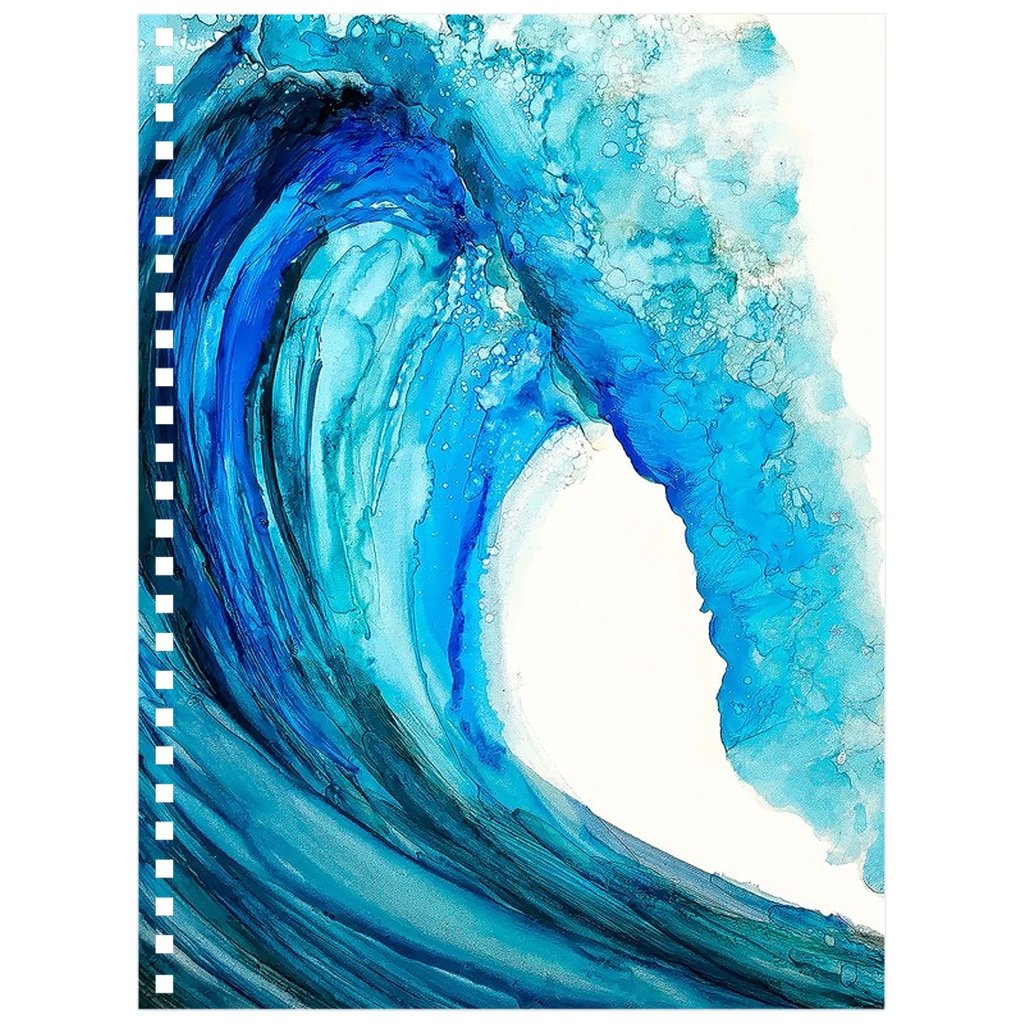 Blue Wave Spiral Notebook (6.5 in. X 8.75 in.)-TaraHuntDesigns