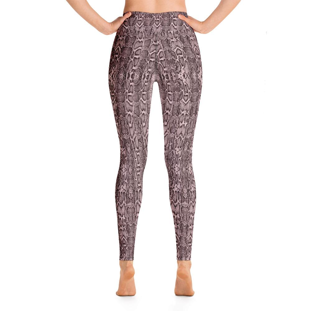 Dusty Pink Snakeskin Yoga Leggings-TaraHuntDesigns