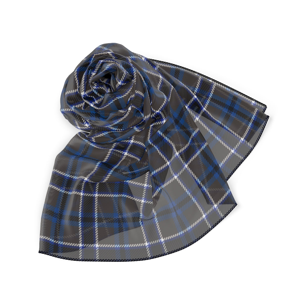 Poly Scarf-Blue plaid