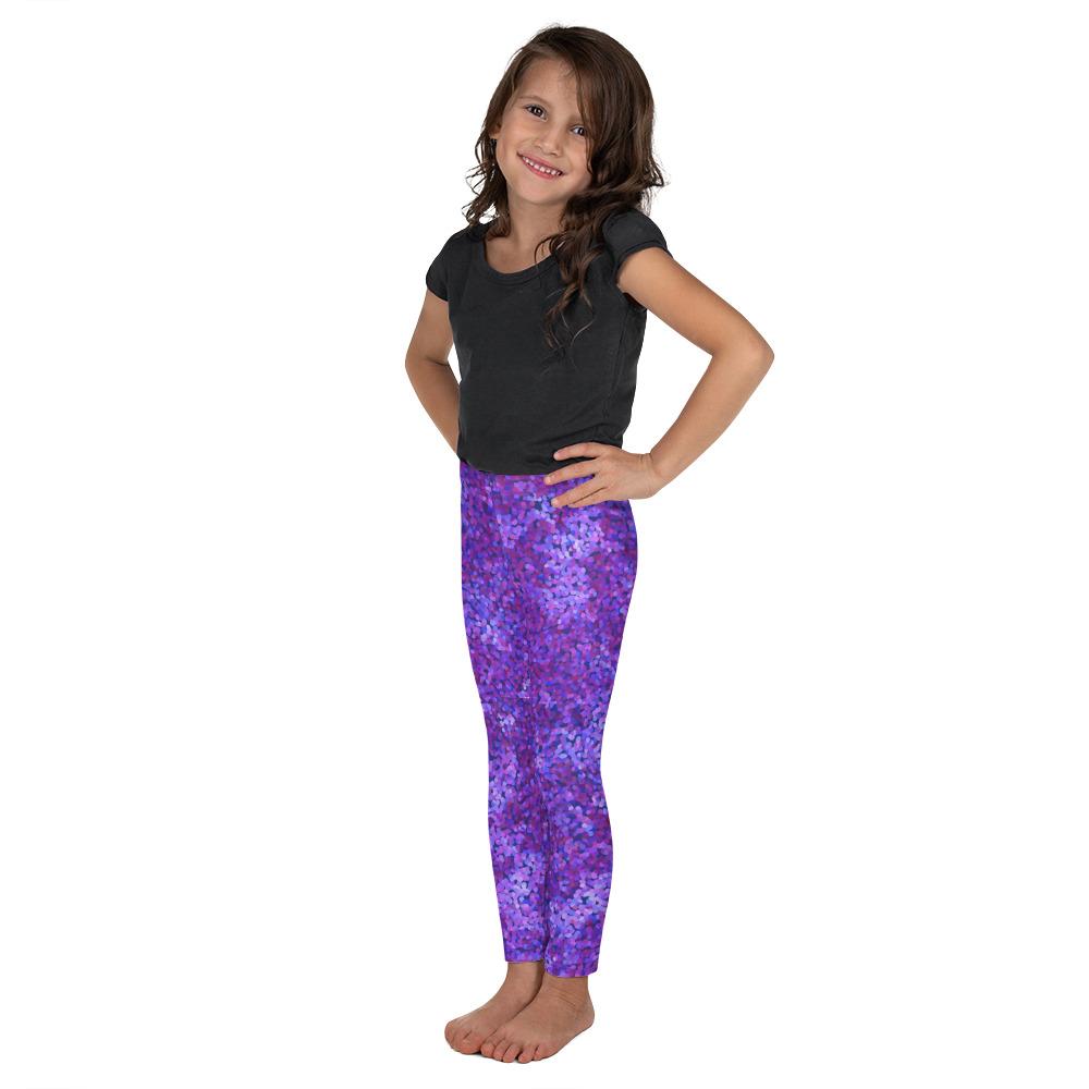 Girl's Leggings-Purple Wisteria print (2T-7 Yrs)-TaraHuntDesigns