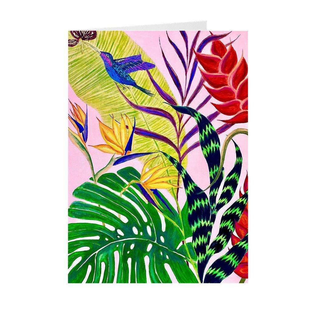 Bird of Paradise Art Greeting card-Greeting card-TaraHuntDesigns