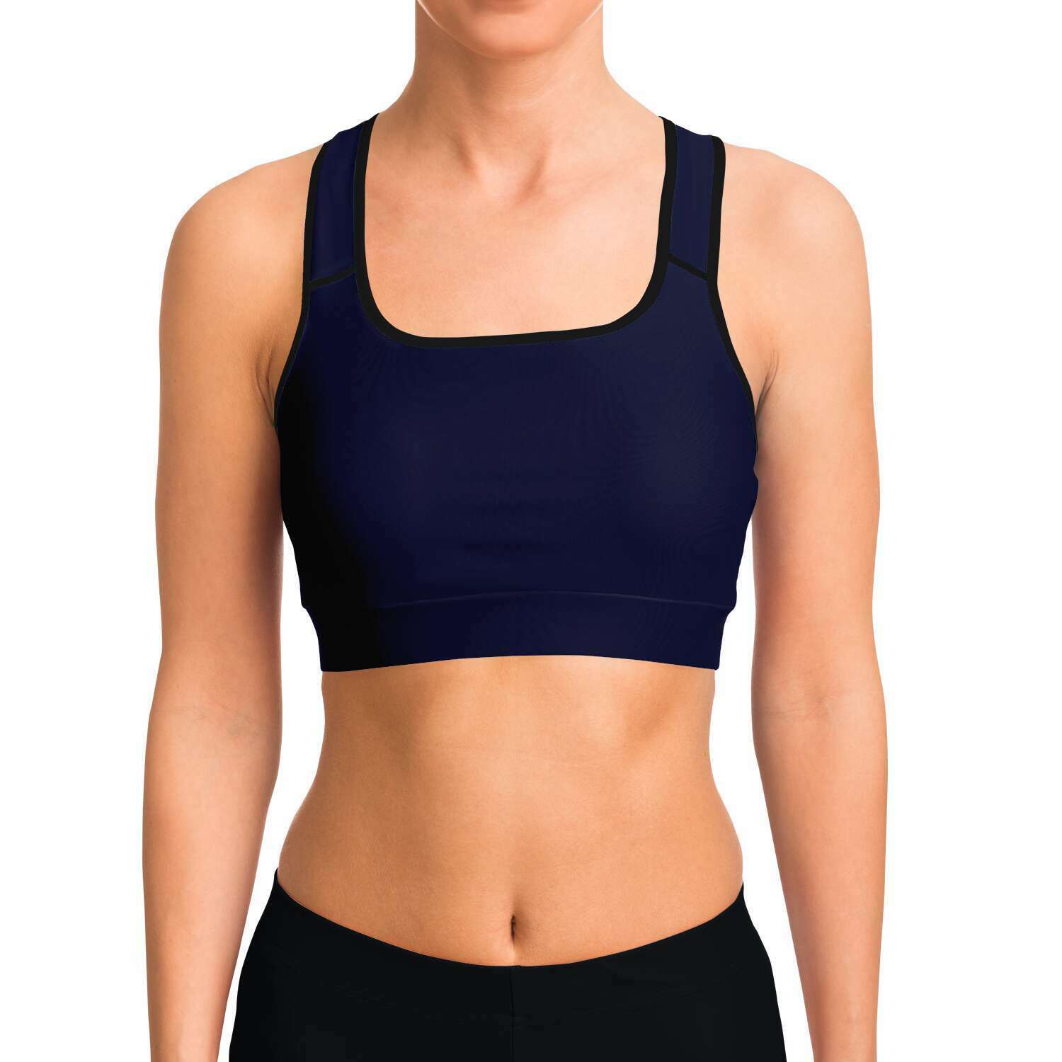 Ladies Moisture-Wicking Athletic Sports Bra-Marine Blue-Sports Bra - AOP-TaraHuntDesigns