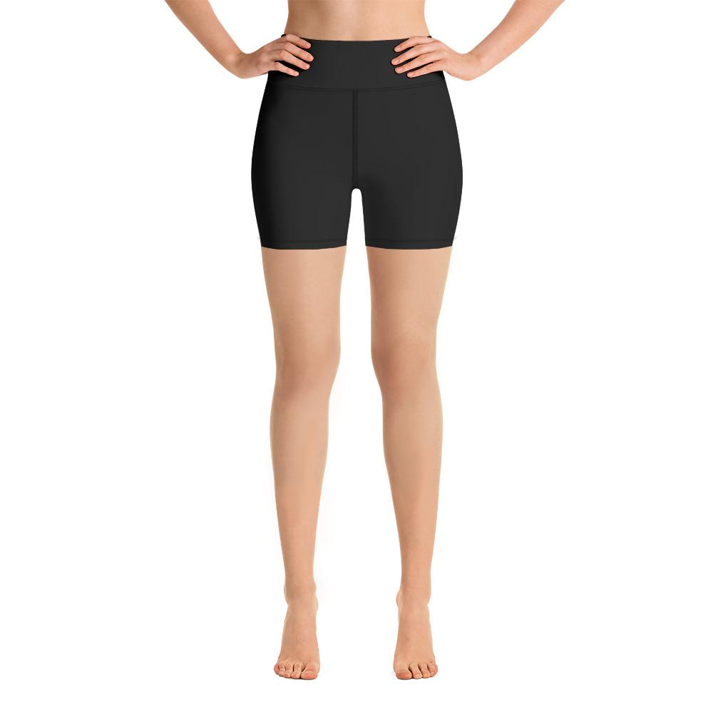 Ladies Run and Yoga Shorts-Jet Black-TaraHuntDesigns