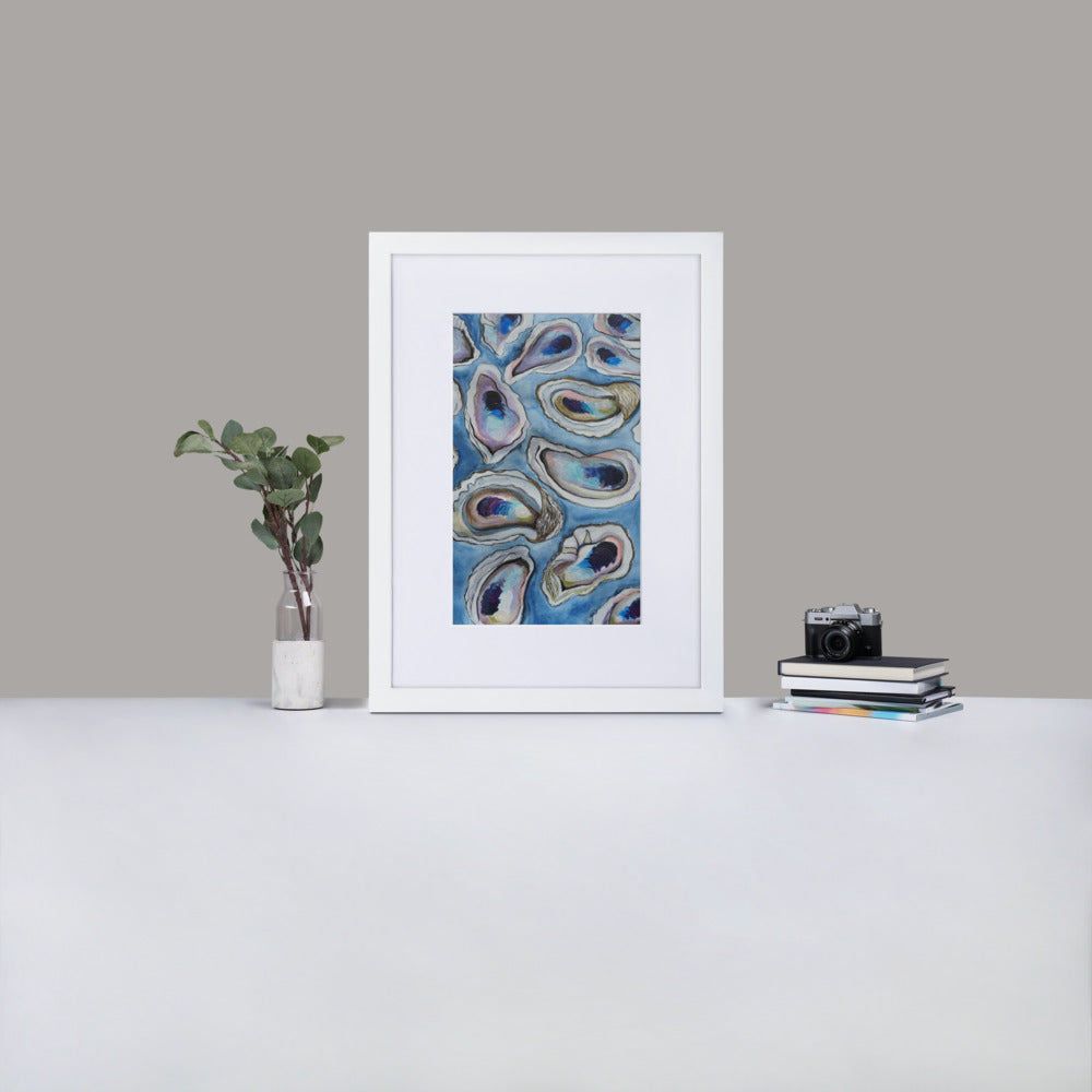 Blue Oysters-Framed Print with Mat