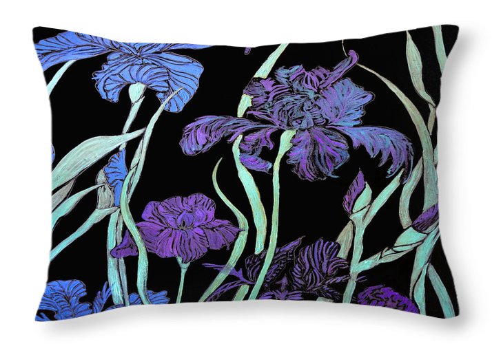 Night Irises - Throw Pillow