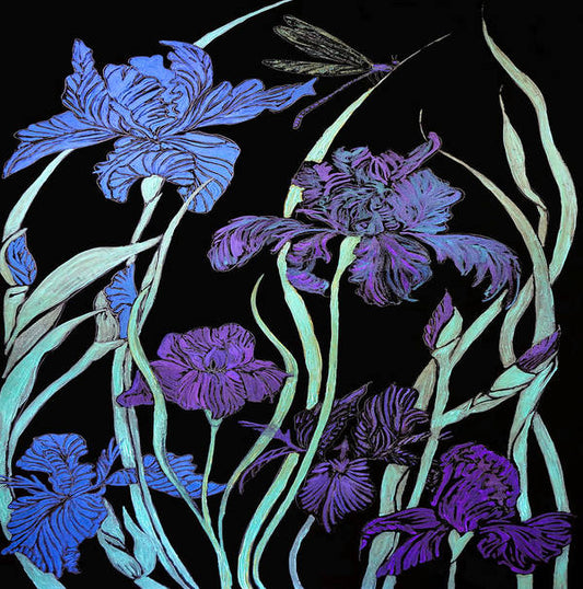 Night Irises - Art Print