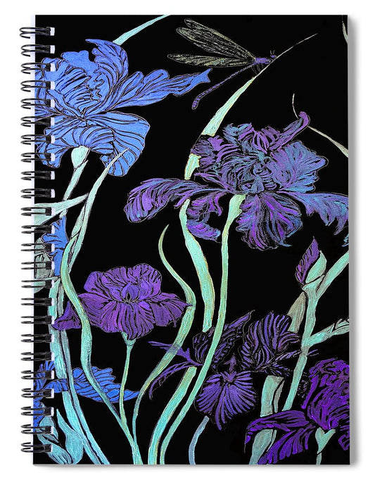 Night Irises - Spiral Notebook
