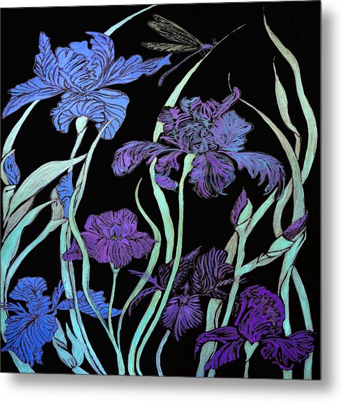 Night Irises - Metal Print