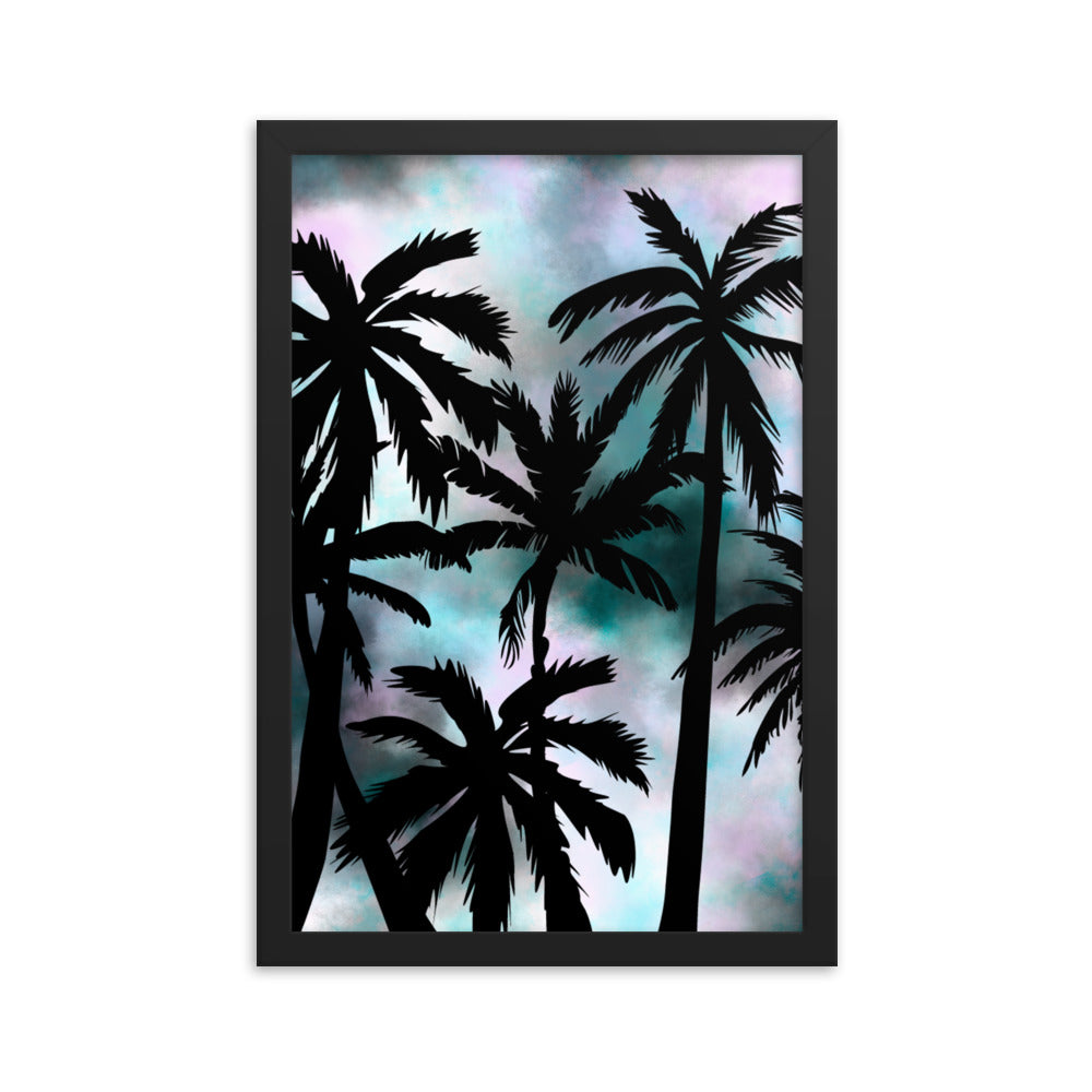 Framed photo paper poster-Sunset Palm