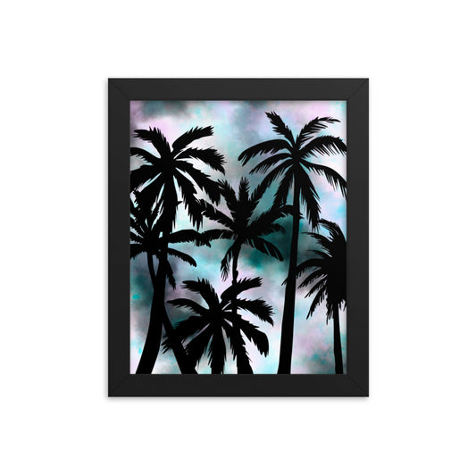 Sunset Palm-Framed poster