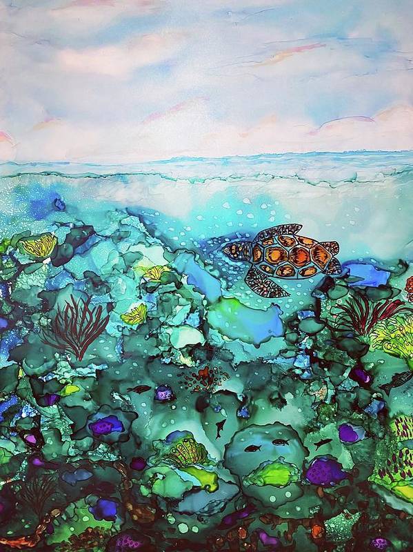 Under The Sea - Turtle Acid Free Archival Paper Art Print-Art Print-TaraHuntDesigns