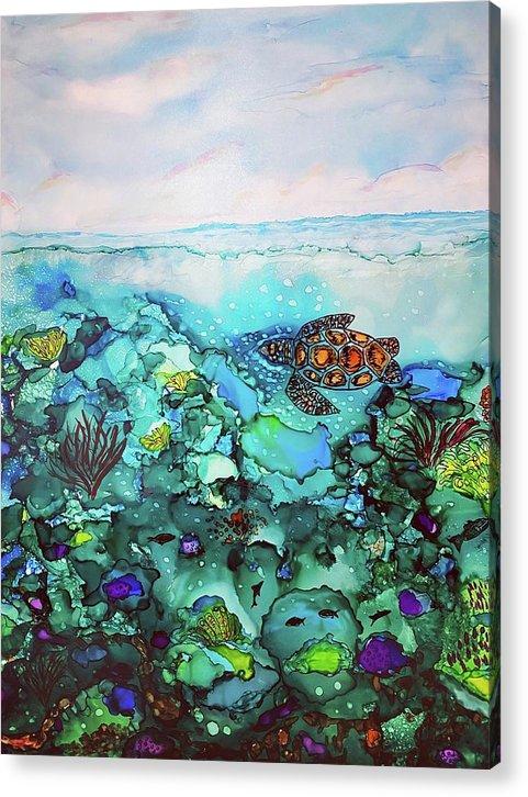 Under The Sea - Turtle Acrylic Print-Acrylic Print-TaraHuntDesigns