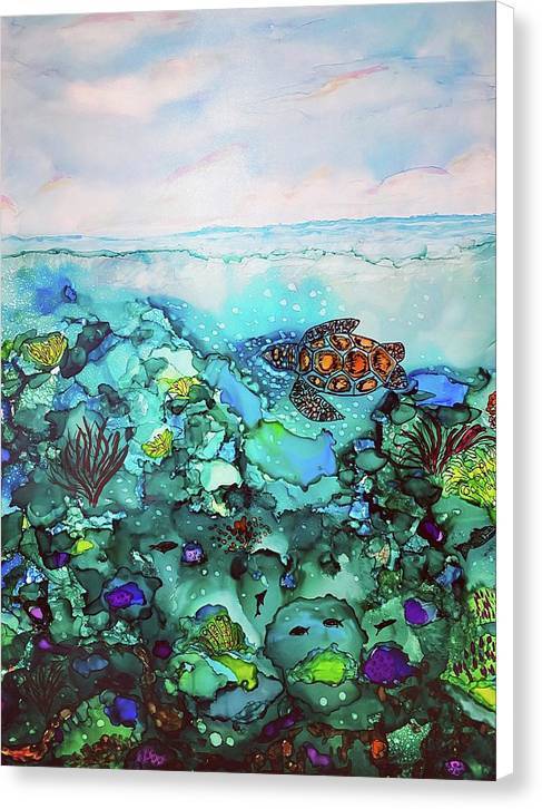 Under The Sea - Turtle Canvas Print-Canvas Print-TaraHuntDesigns